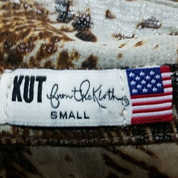 Kut from the Kloth Tan & Brown Button Down Shirt (S) - Picture 5 of 6